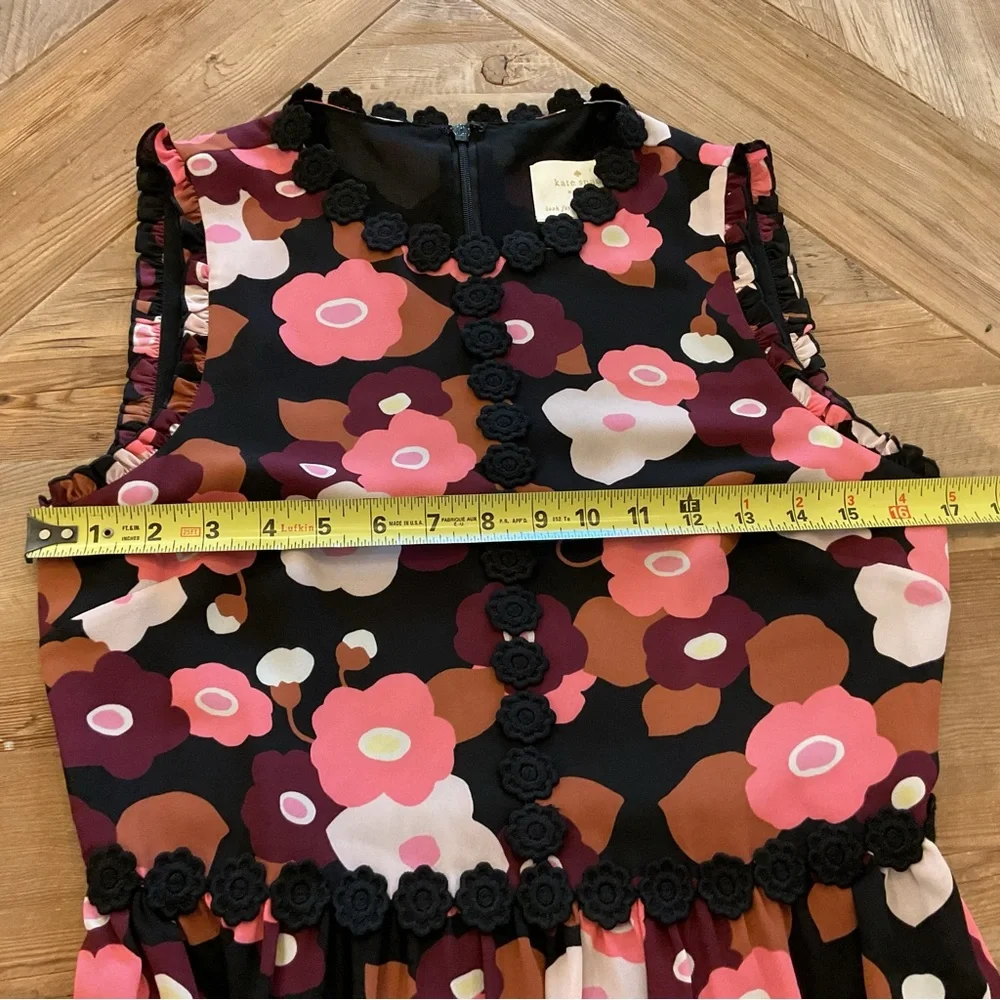 Kate‎ Spade New York Floral Sleeveless Ruffle Hem Dress